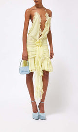 3D FLOWER MESH IRREGULAR MINI DRESS STYLE OF CB