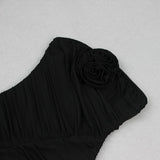 3D FLOWER STRAPLESS MINI DRESS IN BLACK DRESS STYLE OF CB