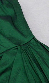 ONE SHOULDER RUCHED MIDI DRESS IN GREEN Dresses styleofcb
