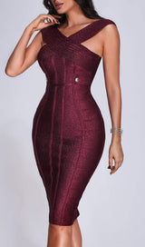BANDAGE CUT OUT MIDI DRESS IN PINK styleofcb