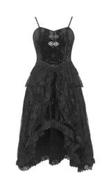SWEETHEART NECKLINE CLASSIC GOTHIC VELVET DRESS sis label