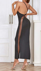 STRAPPY MESH MIDI DRESS IN BLACK styleofcb