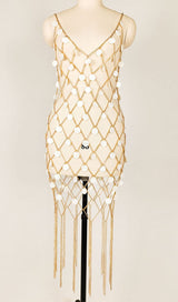 EMBELLISHED FRINGE BODY CHAIN DRESS Dresses styleofcb