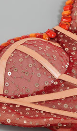 BANDAGE SEQUIN MAXI DRESS IN RED Dresses styleofcb