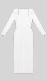 LONG SLEEVE TUBE TOP DRESS IN WHITE DREESES styleofcb