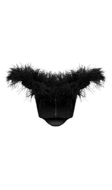 OFF SHOULDER FEATHER CORSET TOP styleofcb