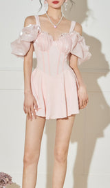 OFF THE SHOULDER BOUFFANT SWIMSUIT DRESS styleofcb