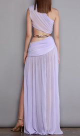 SPLIT MAXI DRESS IN LAVENDER styleofcb