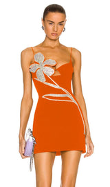 CRYSTAL FLOWER BANDAGE MINI DRESS Dresses styleofcb