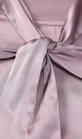 SATIN BACKLESS STRAP SPLIT HALTER MAXI DRESS IN PINK styleofcb