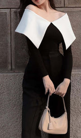 COTTON OFF-SHOULDER JUMPSUIT IN BLACK DRESS STYLE OF CB