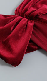 IRISA BURGUNDY DRAPING OFF SHOULDER CORSET DRESS Dresses styleofcb