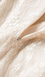 BUTTERFLY LACE MIDI DRESS IN BEIGE Dresses styleofcb