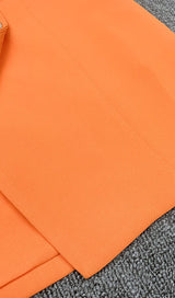 QUILLA ORANGE FEATHER CRYSTAL SLEEVE BACKLESS BLAZER DRESS Dresses styleofcb