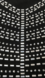 LACE SEE-THROUGH DIAMONDS MAXI DRESS IN BLACK styleofcb