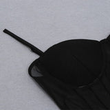 GAUZE TRANSPARENT BAMBOO BUCKLE BELT DRESS IN BLACK styleofcb