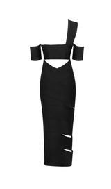 BANDAGE-STYLE HOLLOWED-OUT SHEATH DRESS IN BLACK styleofcb