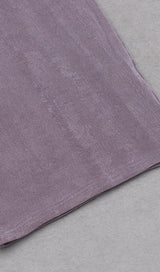 KNIT CUTOUT LONG SLEEVES MIDI DRESS IN PURPLE styleofcb