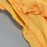 RUFFLE THIGH SLIT MAXI DRESS IN LIGHT ORANGE DRESS STYLE OF CB