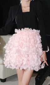 SLEEVELESS HALTER DRESS WITH PINK FLOWERS IN BLACK styleofcb