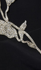 CRYSTAL FLOWER MAXI DRESS IN BLACK Dresses styleofcb