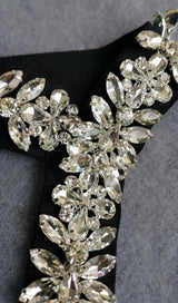 BLACK CRYSTAL STRAPS CROSET DRESS styleofcb