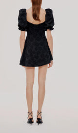 DIAMOND FLORAL BACKLESS MINI DRESS IN BLACK Dresses styleofcb