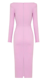 CUT OUT LONG SLEEVE MIDI DRESS IN PINK Dresses styleofcb