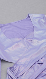 LONG SLEEVES CUT OUT MINI DRESS IN PURPLE Dresses styleofcb