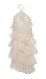 POMPOUS GAUZE SEQUIN MINI DRESS IN WHITE Dresses styleofcb