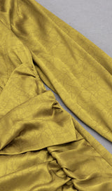 LONG SLEEVES RUCHED MIDI DRESS IN YELLOW Dresses styleofcb