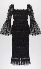 LACE BACKLESS MIDI DRESS IN BLACK Dresses styleofcb