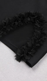 MESH FABRIC STITCHED MINI DRESS IN BLACK styleofcb