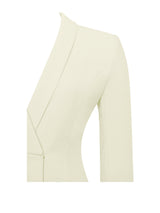 Madeline Pearl White Feather Trim Blazer Dress styleofcb