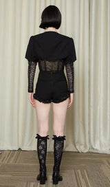 MESH CORSET TWO PIECES SUIT IN BLACK styleofcb