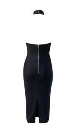 HALTER CUTOUT MIDI DRESS IN BLACK styleofcb