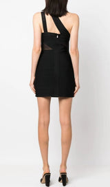 BANDAGE PATCHWORK CUT-OUT SLOUCHY MINI DRESS IN BLACK styleofcb