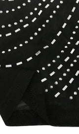 LACE SEE-THROUGH DIAMONDS MAXI DRESS IN BLACK styleofcb