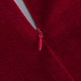 CUT OUT VELVET MIDI DRESS IN WINE STYLE OF CB