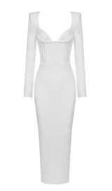 LONG SLEEVE TUBE TOP DRESS IN WHITE DREESES styleofcb