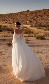 PUFFY SLEEVES WEDDING GOWN IN WHITE MAXI BANDAGE DRESSES & GOWNS styleofcb