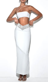 BANDAGE CORSET TWO PIECE SET Clothing styleofcb XS WHITE