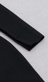 MESH STITCHED SKINNY BUTTOCKS MIDI DRESS IN BLACK styleofcb