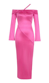 STRAPLESS LONG SLEEVE MIDI DRESS IN ROSE Dresses styleofcb