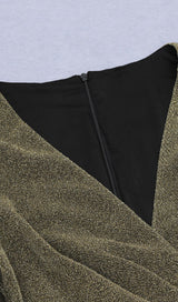 DEEP V DRESS MINI DRESS IN GOLD styleofcb