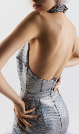 SEQUIN BACKLESS MINI DRESS IN SILVER Dresses styleofcb
