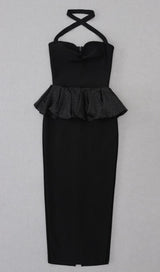 HALTER BANDAGE MIDI DRESS IN BLACK Dresses styleofcb