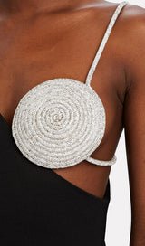 BLACK ONE SHOULDER CRYSTAL MINI DRESS Dresses styleofcb