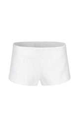 BOW-EMBELLISHED RHINESTONE MINI DRESS IN WHITE DRESS STYLE OF CB