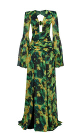 PRINTED CHIFFON MAXI DRESS styleofcb